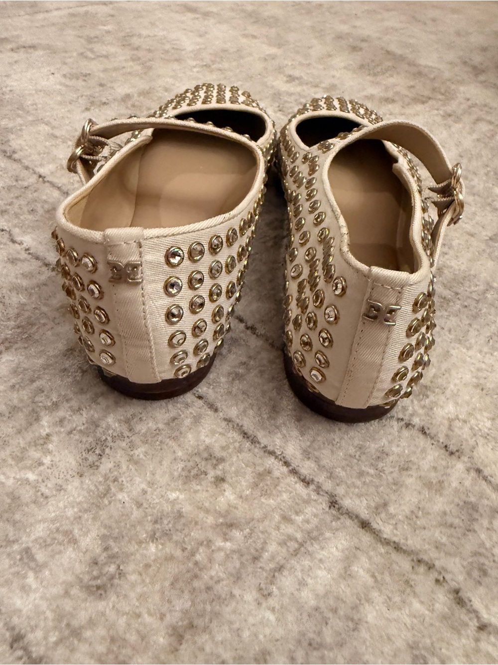 Sam Edelman Ivory Rhinestone Mary Jane Flats - Picture 3 of 10